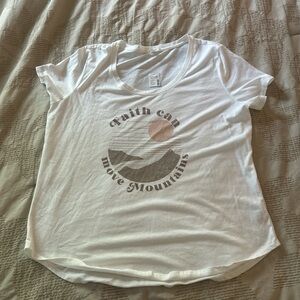 White Graphic Tee with Inspirational Quote